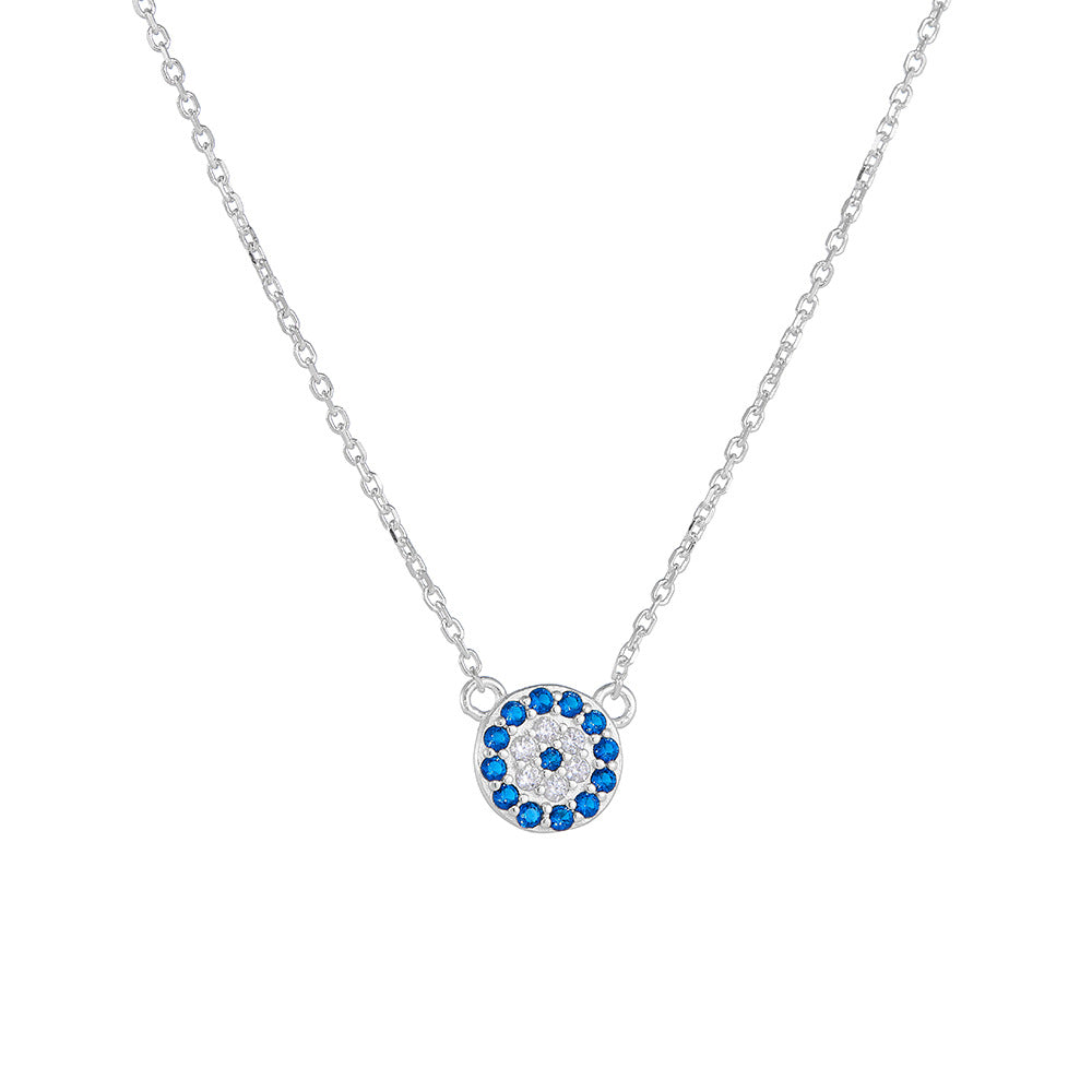 Devil's Eye Blue and White Zircon Necklace – image 6