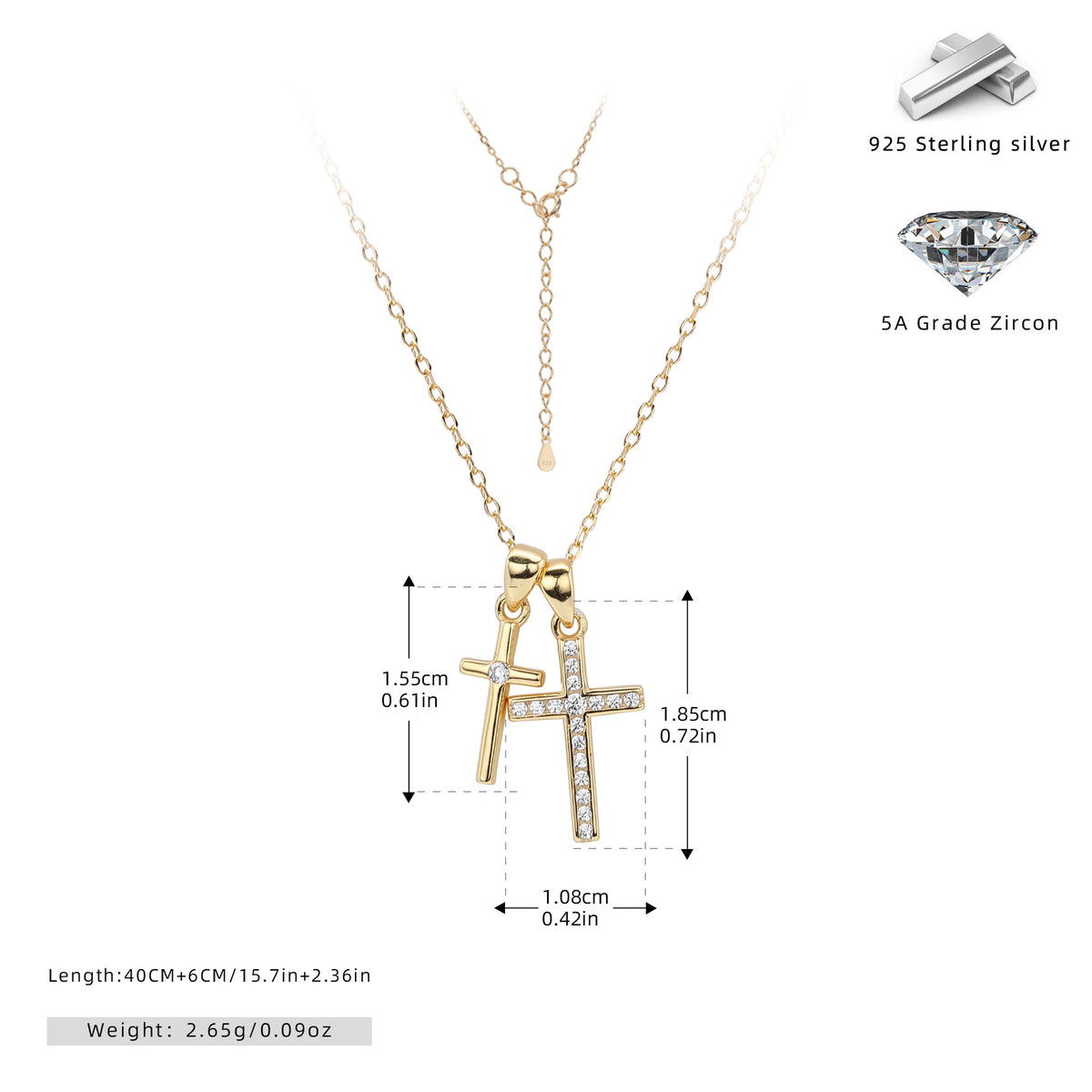 Double Cross Necklace – image 8