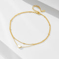 Double-Layer Heart Pendant Anklet