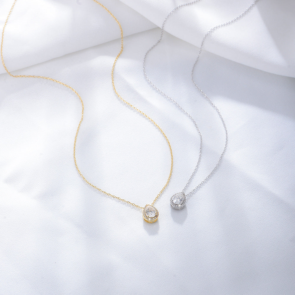 Drop-Shaped Zircon Necklace