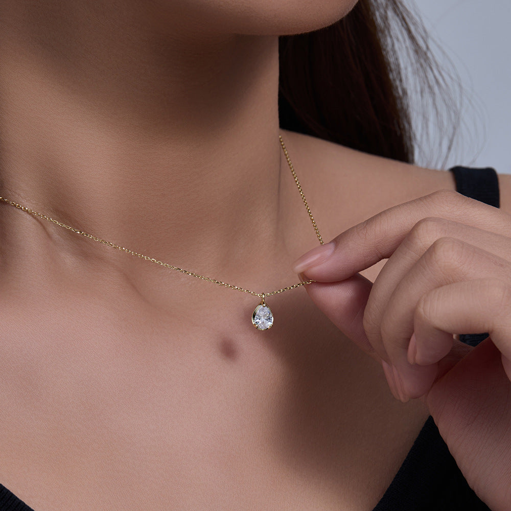 Drop Zircon Necklace – wholesale silver necklaces