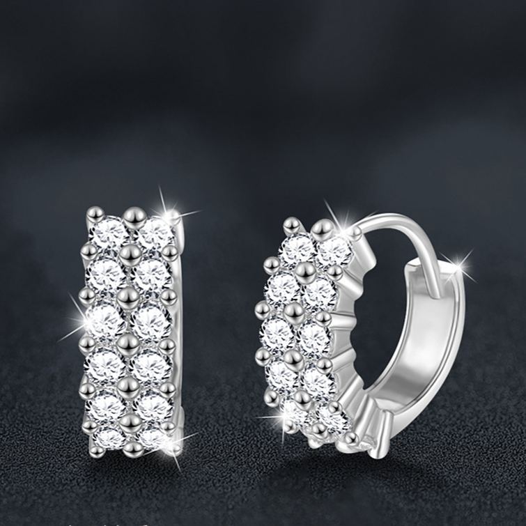 Double Row Moissanite Hoop Earrings – wholesale moissanite jewelry