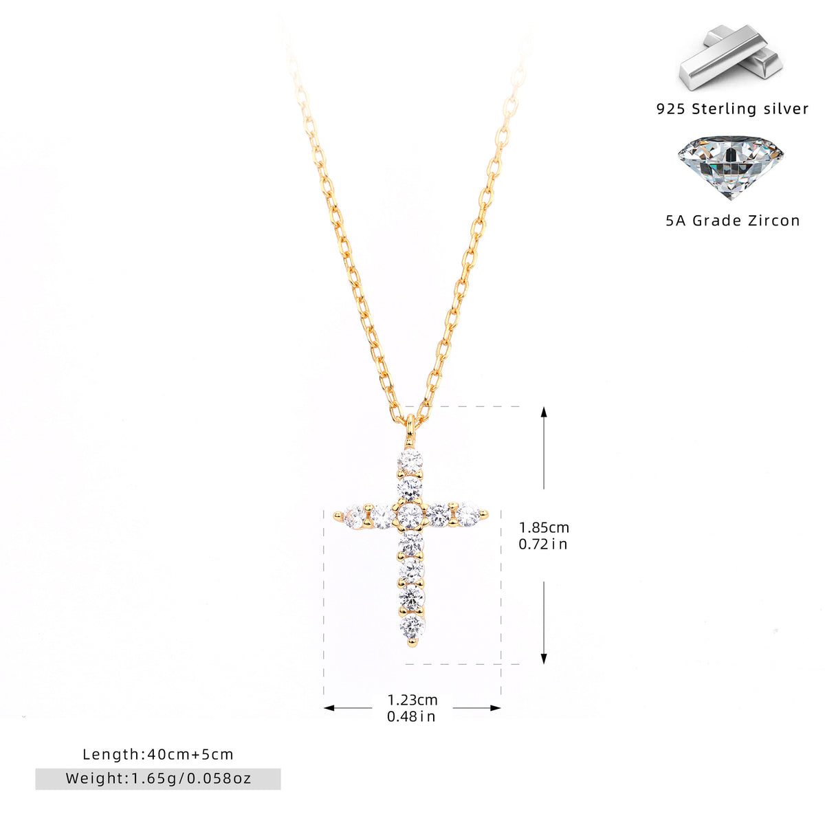Faith Pendant With Zircon Cross Necklace – image 10