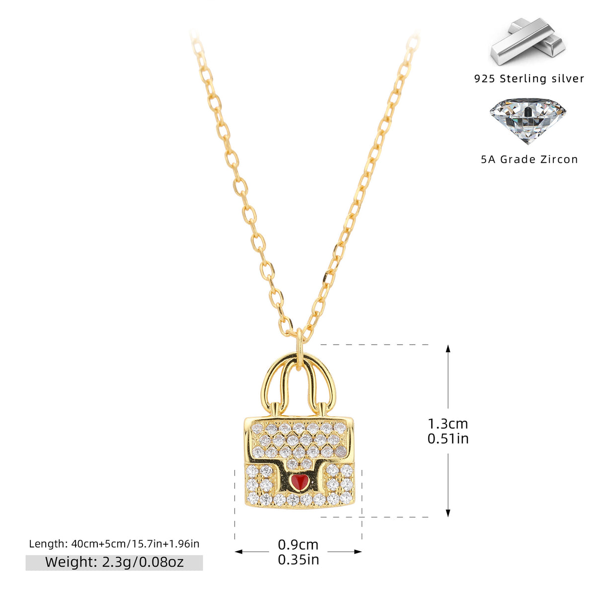 Versatile Zirconia Necklace for Bags – image 11