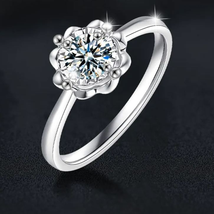 Flower Moissanite Engagement Ring – wholesale moissanite rings