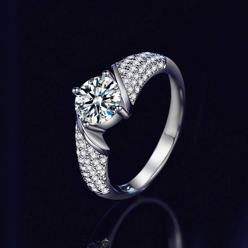 Full Inlaid Four-Claw Moissanite Ring – wholesale moissanite rings