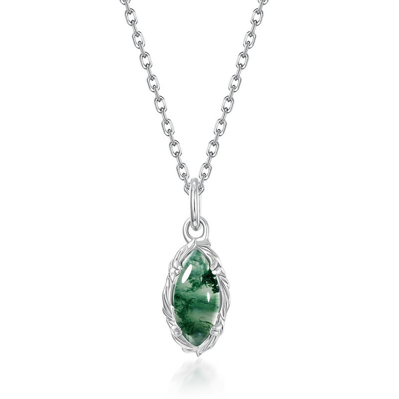 Geometric Marquise Opal Pendant Necklace