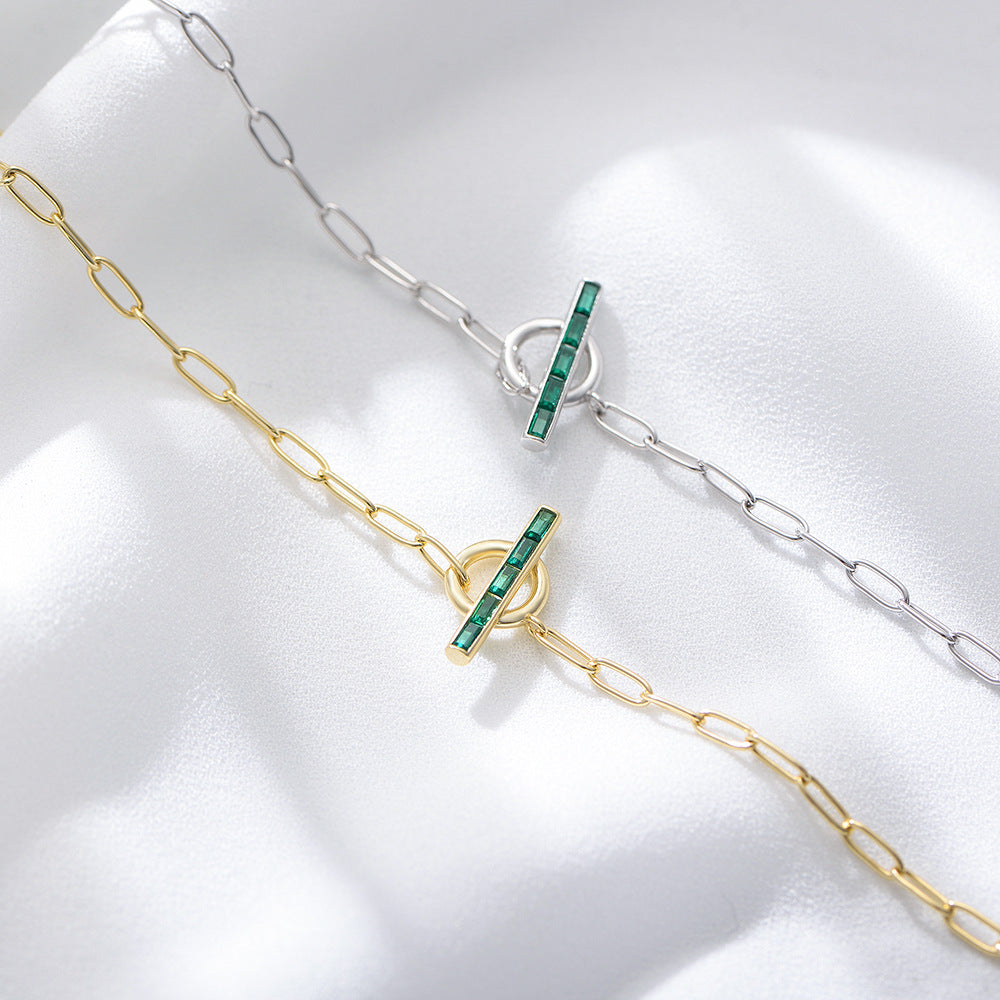 Geometric Emerald Zircon Bracelet