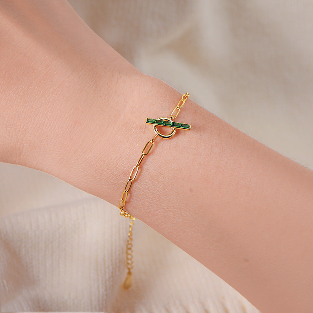 Geometric Emerald Zircon Bracelet – bracelet supplier