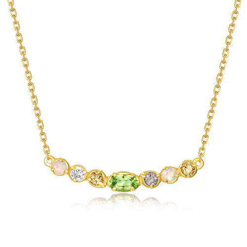 Gold-Plated Olivine Gemstone Necklace