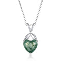 Gold-Plated Green Moss Stone Heart Necklace