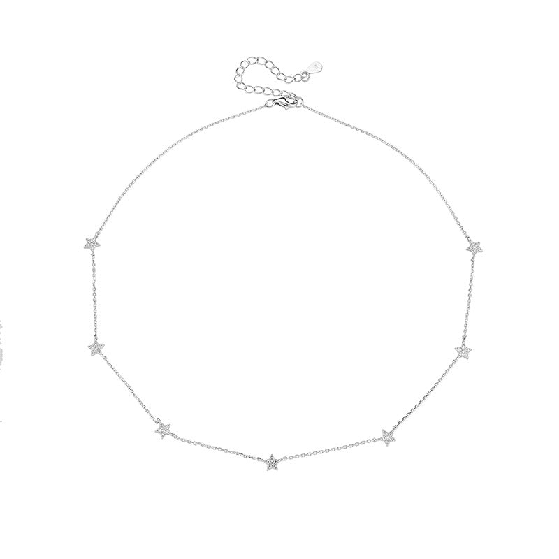 Gold Plated Star Zircon Inlaid Pendant Necklace – image 6