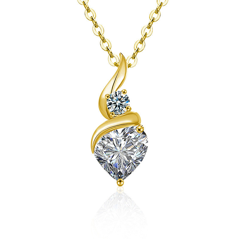8mm Heart Moissanite Pendant Necklace – image 6
