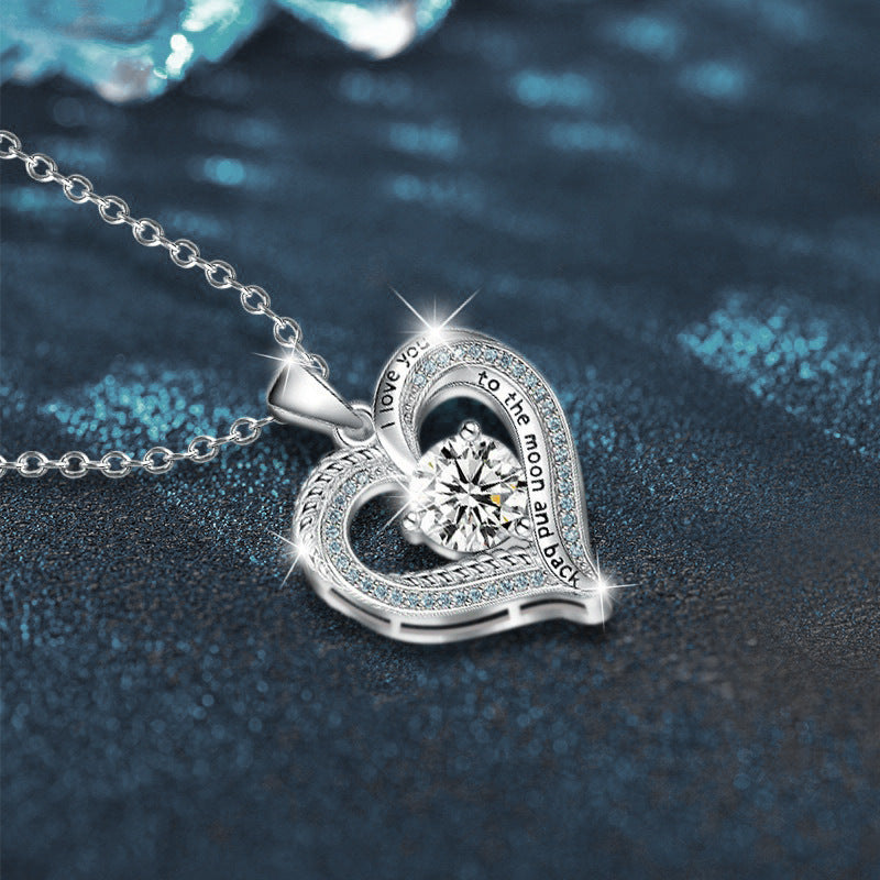 8mm Moissanite Double Heart Necklace – image 4