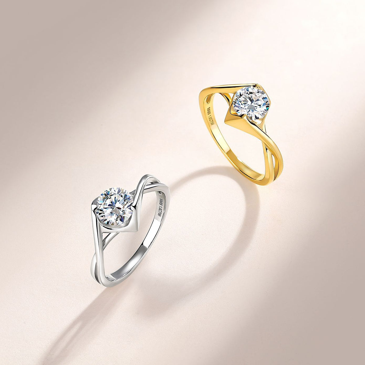 Round Moissanite Engagement Ring – image 4