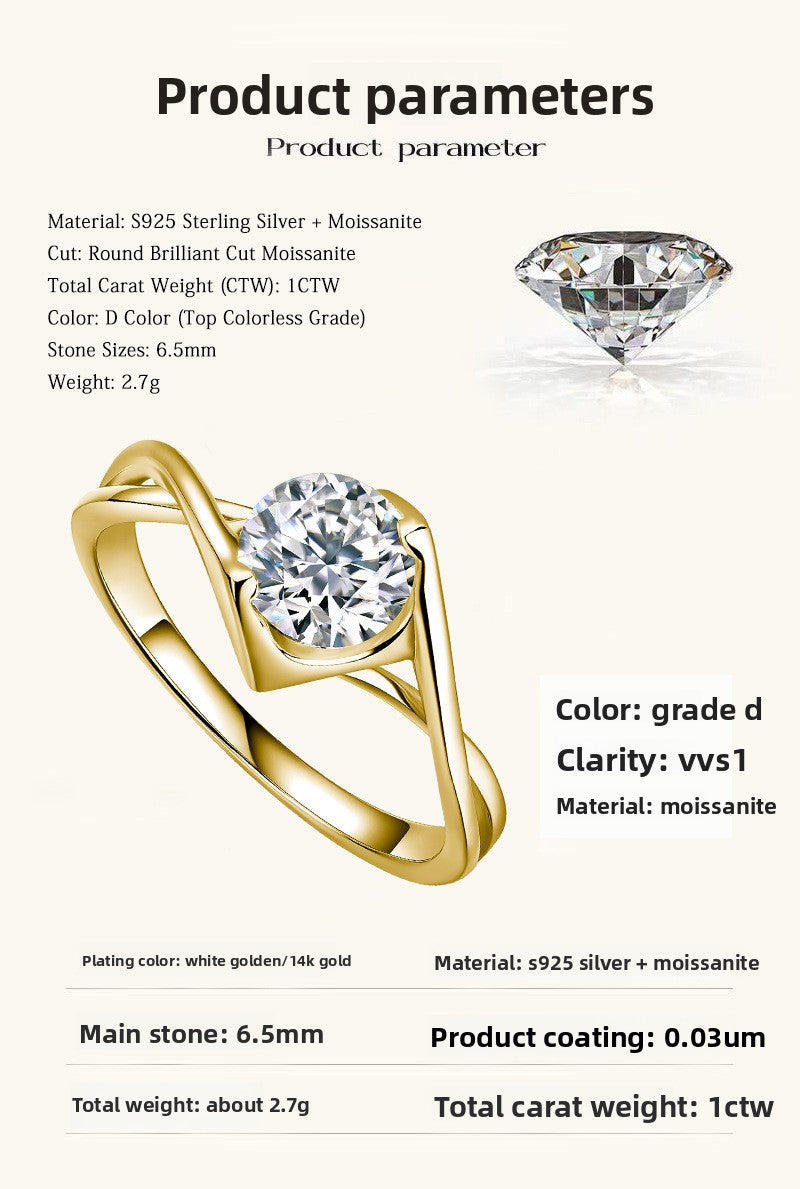 Round Moissanite Engagement Ring – image 5