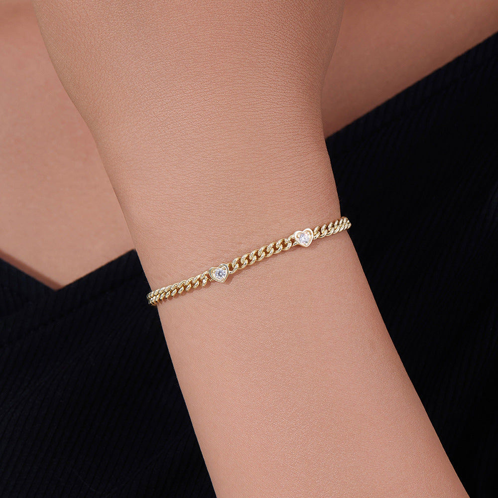 Heart-Shaped Zircon Bracelet – bracelet supplier