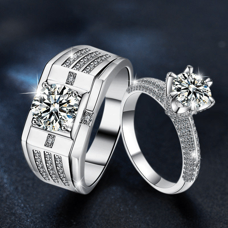 Heartbeat Moissanite Couple Ring