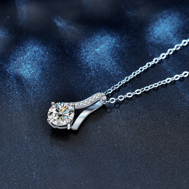 Moissanite Herringbone Necklace – image 4