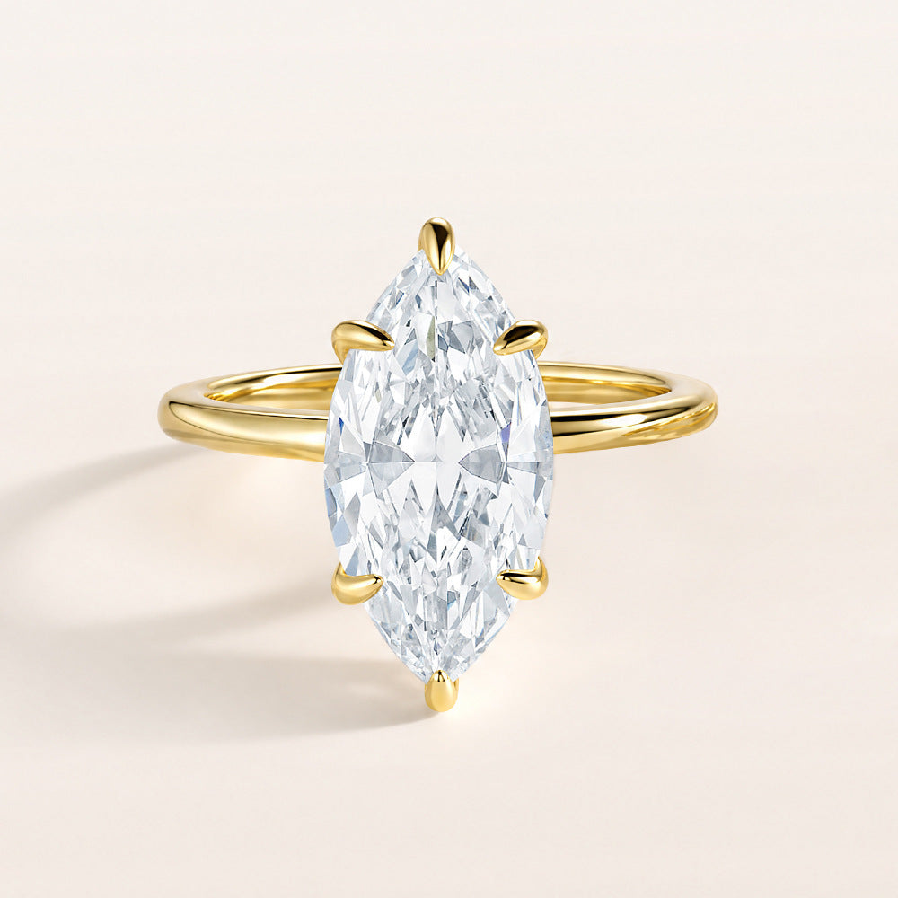 Marquise Solitaire Bridal Ring Set – image 6