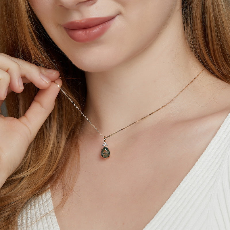 Natural Green Agate Pendant Necklace – gemstone jewelry supplier