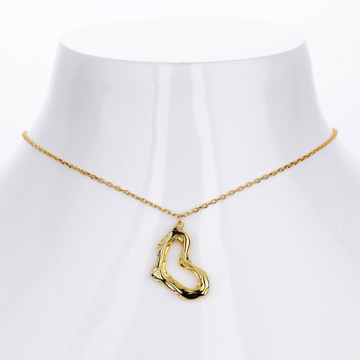 Irregular Wrinkled Heart Necklace – wholesale silver necklaces