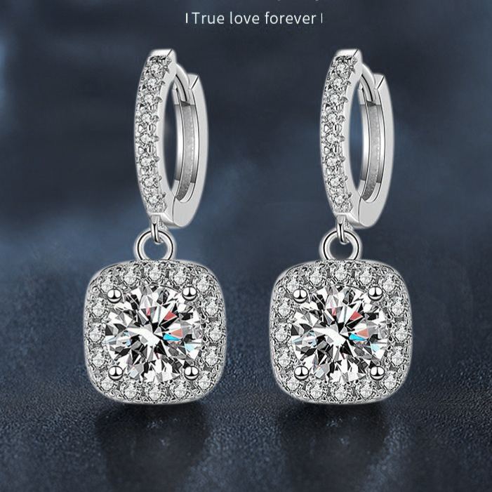 Long Square Moissanite Earrings – wholesale moissanite jewelry