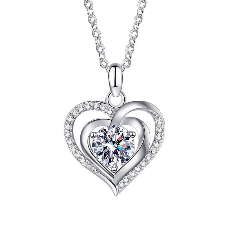 Large Loving Heart Moissanite Necklace – image 6
