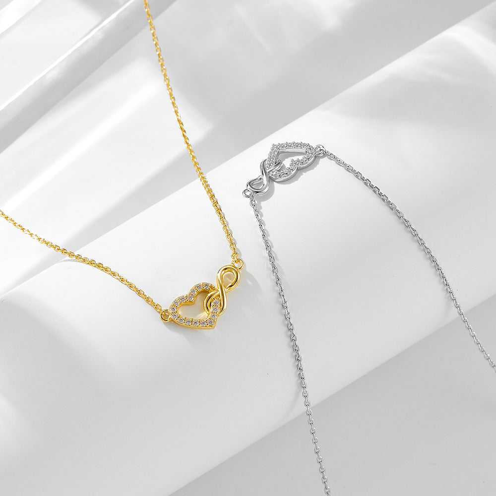 Lucky 8-Word Unlimited Heart-Shaped Zircon Necklace