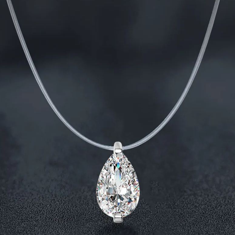 Mermaid Tears Moissanite Drop Necklace – wholesale moissanite jewelry