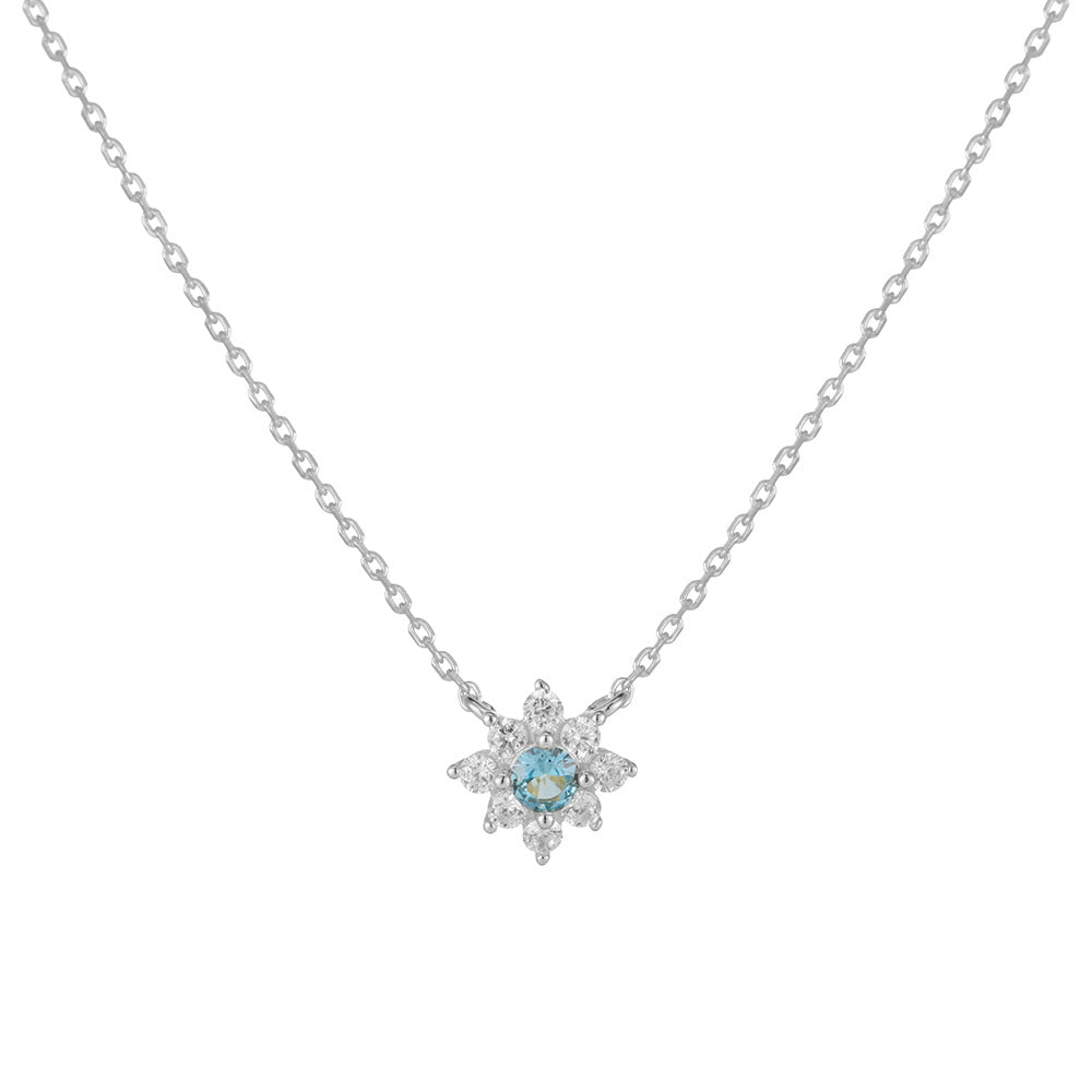Micro Inlaid Zircon Flower Diamond Pendant Necklace – image 6