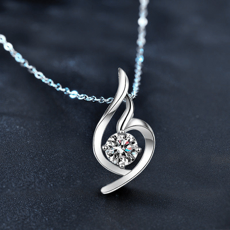 Moissanite Angel Pendant Necklace – detail view 3
