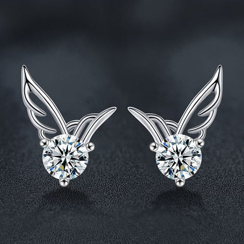 Moissanite Angel Wing Earrings – wholesale moissanite jewelry