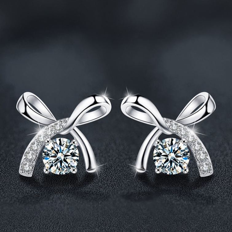 Small Moissanite Bow Earrings – wholesale moissanite jewelry
