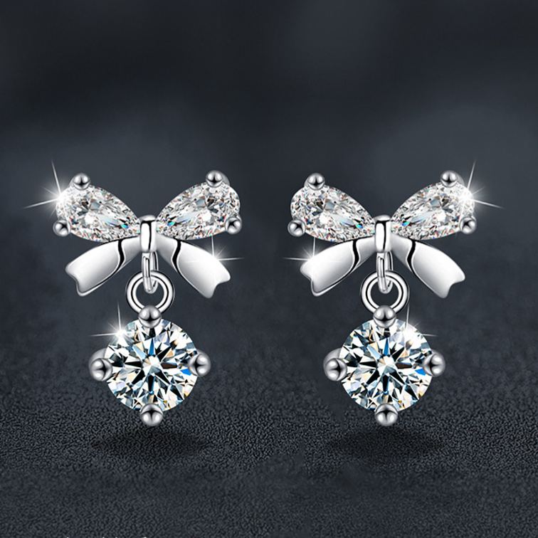 Moissanite Bow Stud Earrings – wholesale moissanite jewelry
