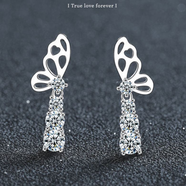 Butterfly Tassel Moissanite Earrings – wholesale moissanite jewelry