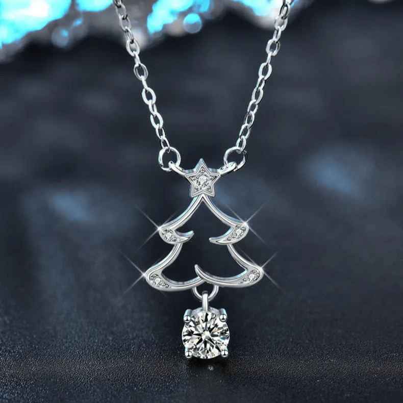Moissanite Open Christmas Tree Necklace – wholesale moissanite jewelry