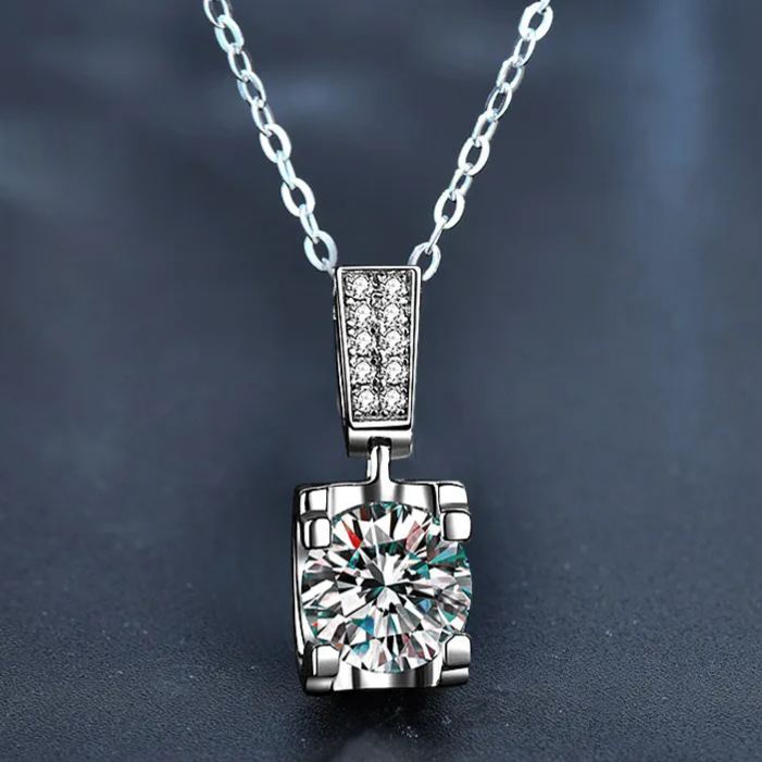 Four-Prong Moissanite Ox Head Necklace – wholesale moissanite jewelry