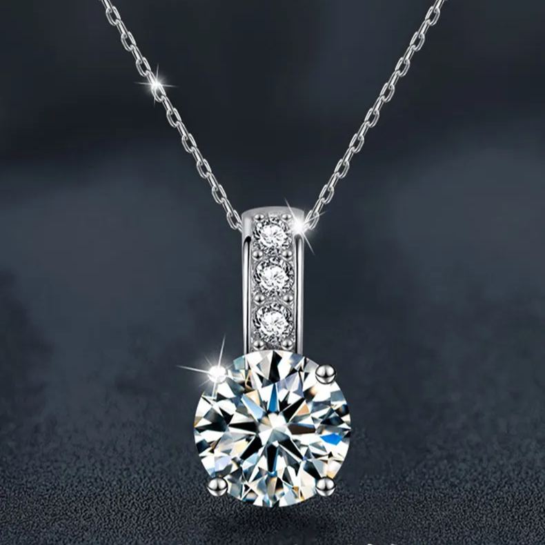 Classic Four-Claw Moissanite Necklace – wholesale moissanite jewelry