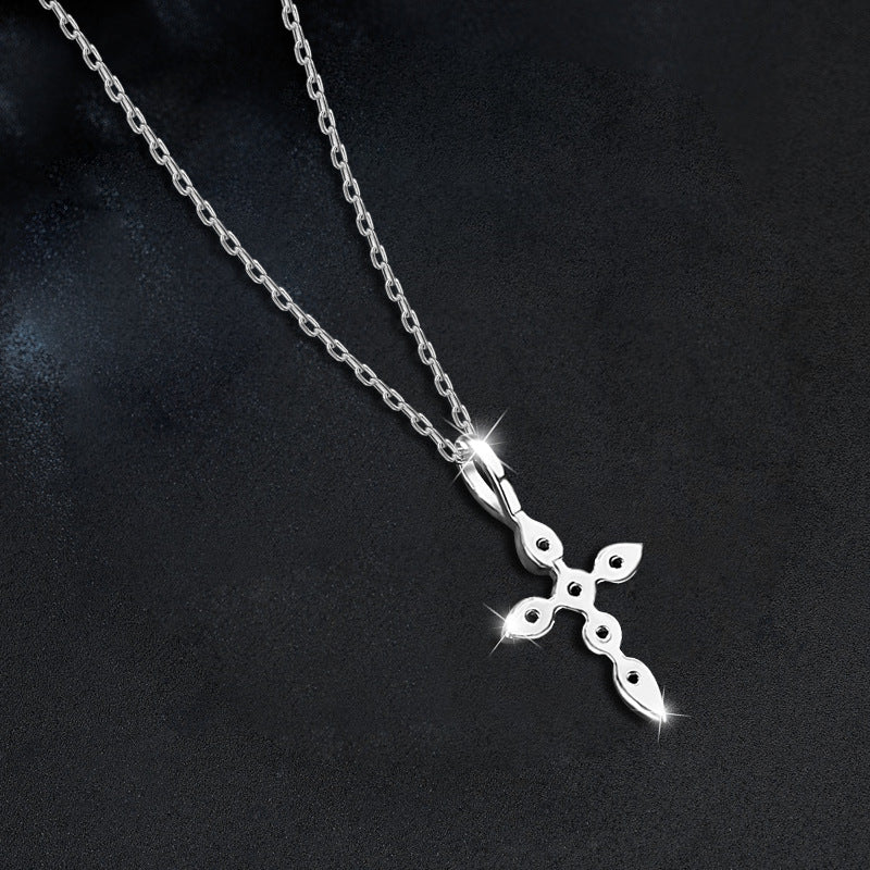 Twin-Stone Moissanite Cross Necklace – image 5