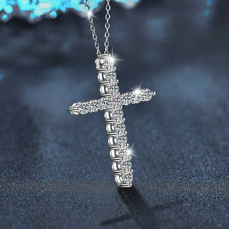 Pavé Moissanite Cross Necklace – wholesale moissanite jewelry