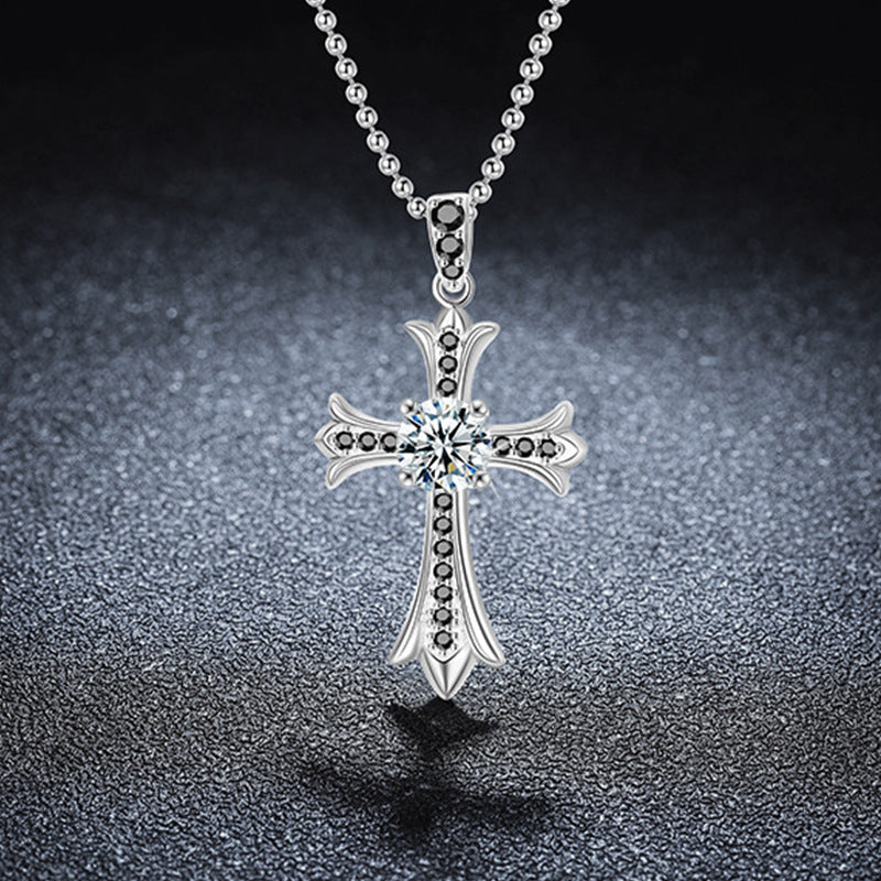 Large Moissanite Cross Pendant Necklace – wholesale moissanite jewelry