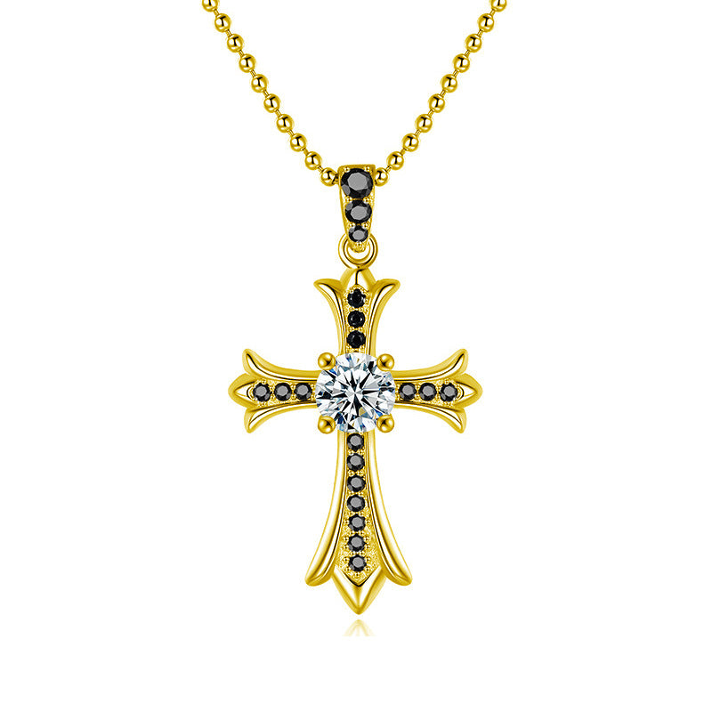 Large Moissanite Cross Pendant Necklace – image 6