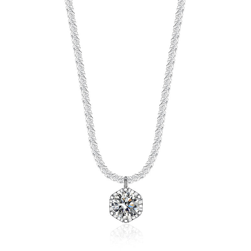 Crown Six-Claw Moissanite Necklace
