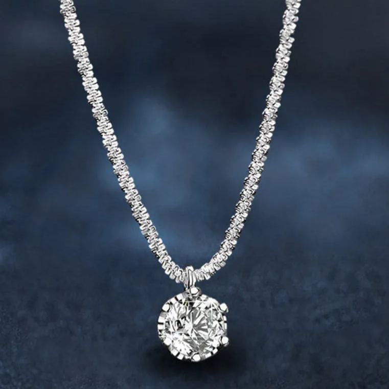 Crown Six-Claw Moissanite Necklace – wholesale moissanite jewelry
