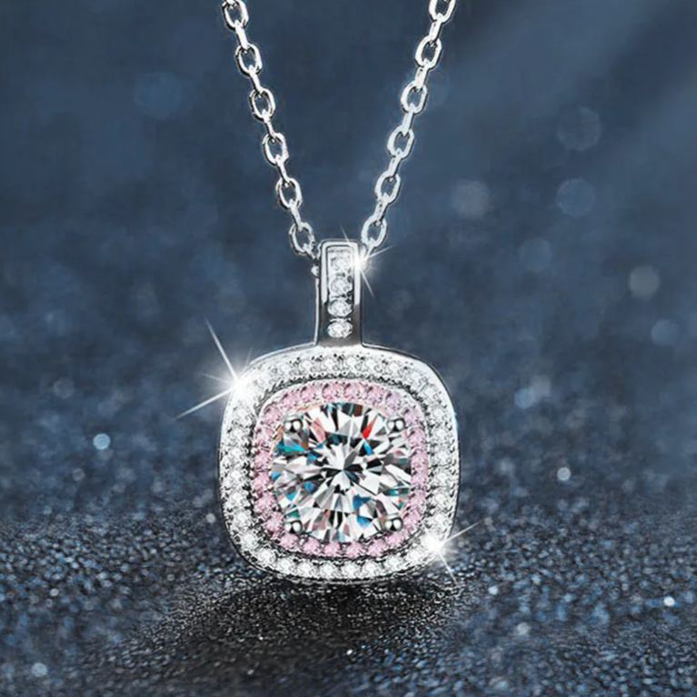 Sugar Cube Moissanite Pendant Necklace – wholesale moissanite jewelry