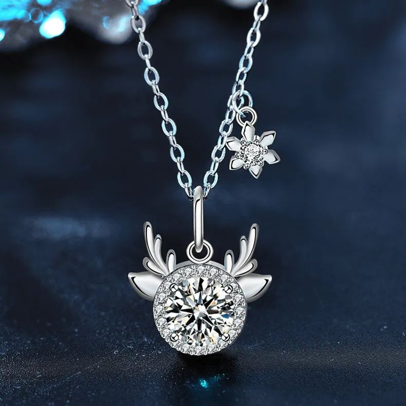 Moissanite Reindeer Pendant Necklace – moissanite wholesale