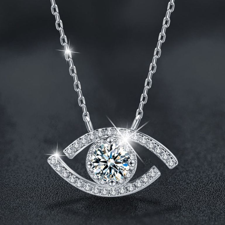 Moissanite Devil's Eye Pendant Necklace – wholesale moissanite jewelry
