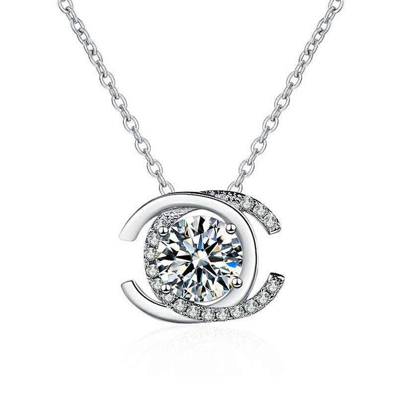 Moissanite Double C Pendant Necklace