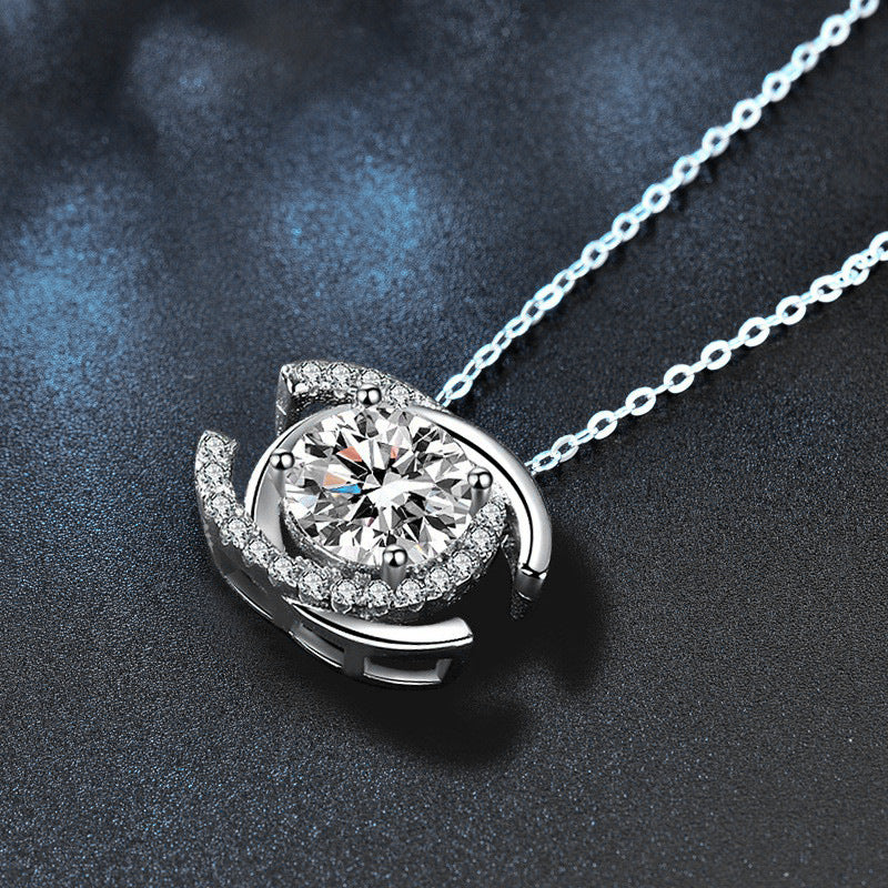 Moissanite Double C Pendant Necklace – image 4